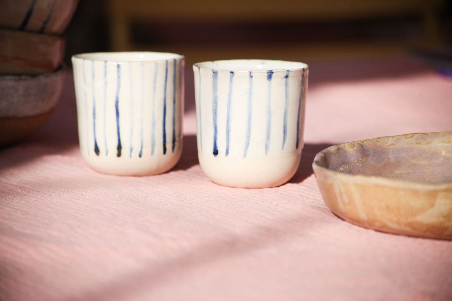 Gobelet lignes bleus