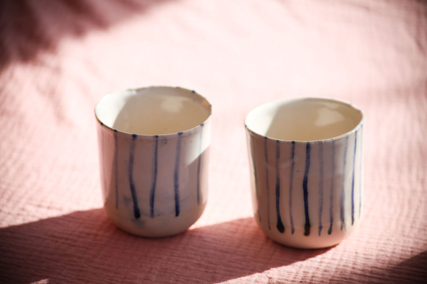 Gobelet  lignes bleus