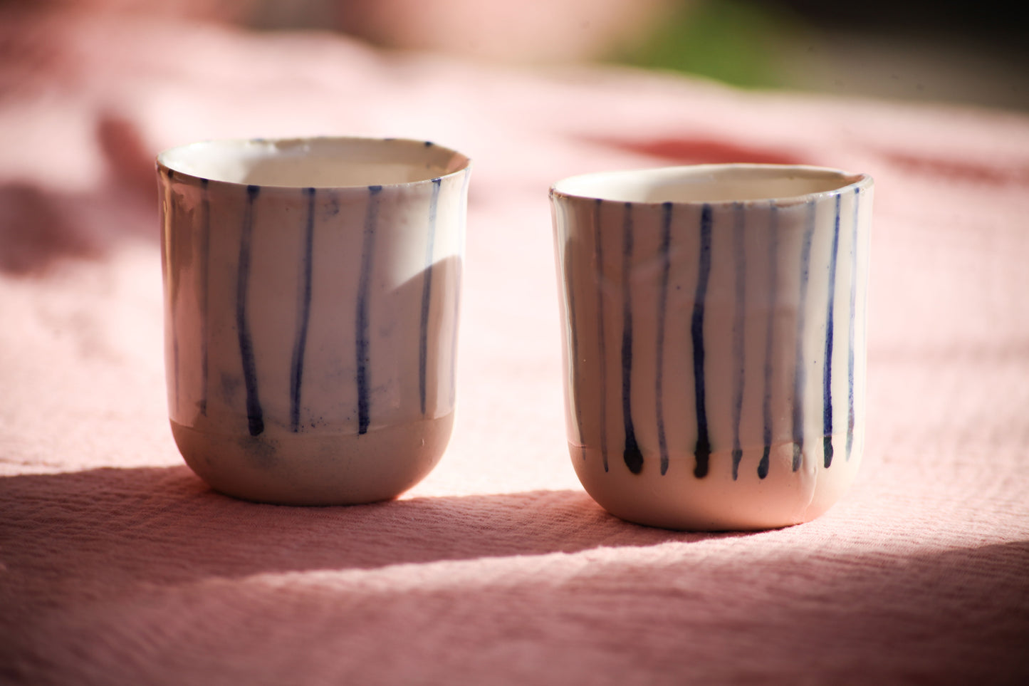 Gobelet  lignes bleus