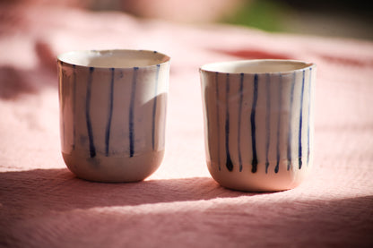 Gobelet  lignes bleus