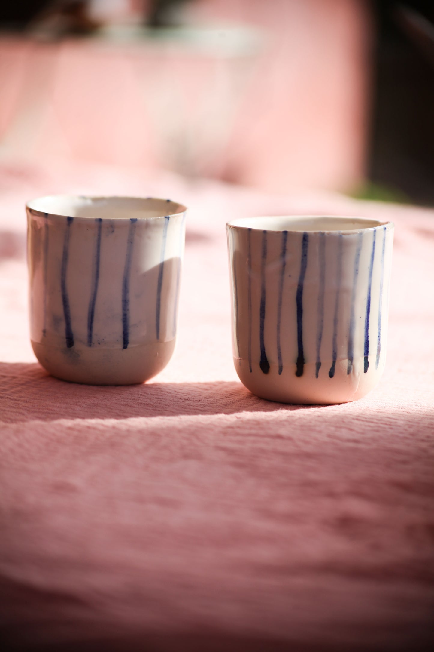 Gobelet  lignes bleus