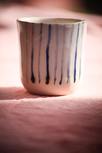Gobelet  lignes bleus